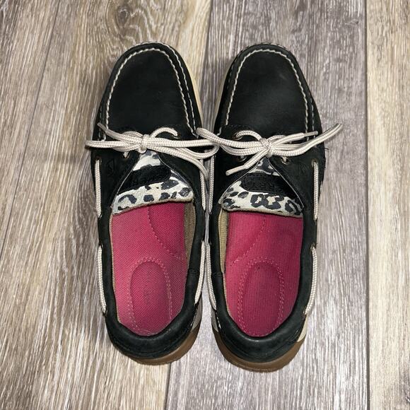 Sperry Leopard Black Boat Slip On Loafer Shoes Women's US Size 7.5M 9775909 - Picture 8 of 10